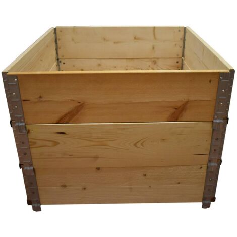 Carré potager en bois naturel 800x800mm hauteur 585mm (1/4)
