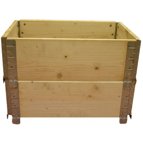 Carré potager en bois naturel 600x400mm hauteur 390mm (1/3)