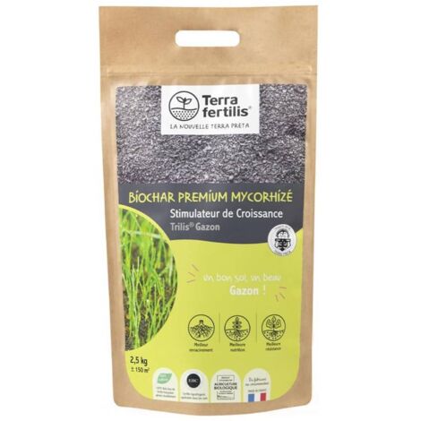 Fertilisant Gazon Mycorhizes & Biochar – 1 kg et 2,5 kg Sachet 2.5 kg