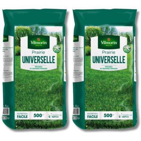 Lot de 2 sacs 5kgs Gazon Prairie Universelle Vilmorin - 1000m² (1/2)