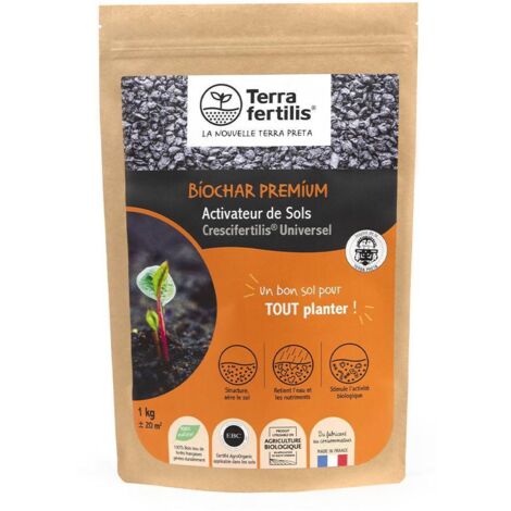 Fertilisant universel Biochar Terra Fertilis - 500 g, 1 kg, 2,5 kgs ou 5 kgs : donnez une nouvelle vie à votre sol 1 kg