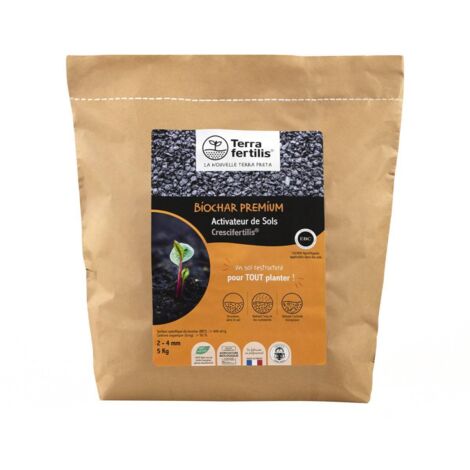 Fertilisant universel Biochar Terra Fertilis - 500 g, 1 kg, 2,5 kgs ou 5 kgs : donnez une nouvelle vie à votre sol 5 kgs - Granulometrie 1-2mm