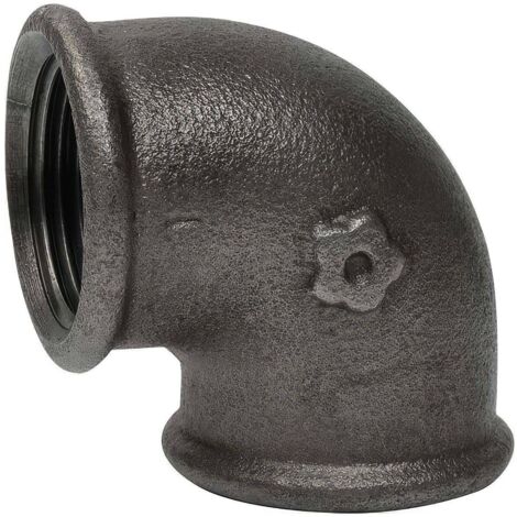 Coude 90° en fonte malléable coeur noir femelle/femelle EN 10242 1''1/4