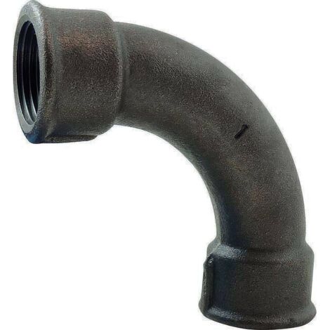 Coude à grand rayon fonte maléable coeur noir 90° Femelle/Femelle 1/2''