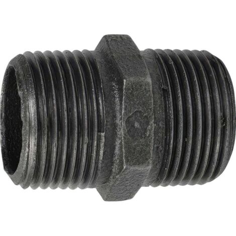 Mamelon Mâle-Mâle en Fonte Malléable à Cœur Noir 3/4''