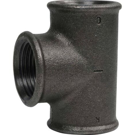 Té Égal 90° Fonte Malléable Noire Femelle/Femelle EN 10242 1''1/2