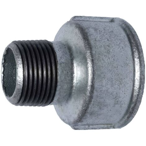Réduction Femelle-Mâle en Fonte Malléable Galvanisée Ø A: 1/2''  Ø B: 3/8''
