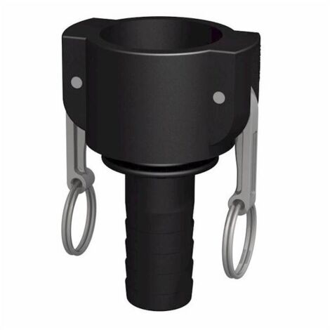 Raccord camlock femelle - male cannelé droit en polypropylène Ø A: 3/4''  Ø B: 19mm (1/2)
