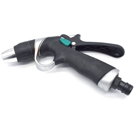 Multitanks – Pistolet d'arrosage 3 positions – Construction hybride plastique haute densité et métal – Tête réglable pour jet fin, moyen, large (1/4)