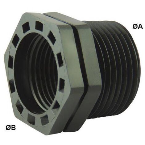 Réduction simple Male / Femelle BSP Ø A: 1''1/2 Ø B: 1''