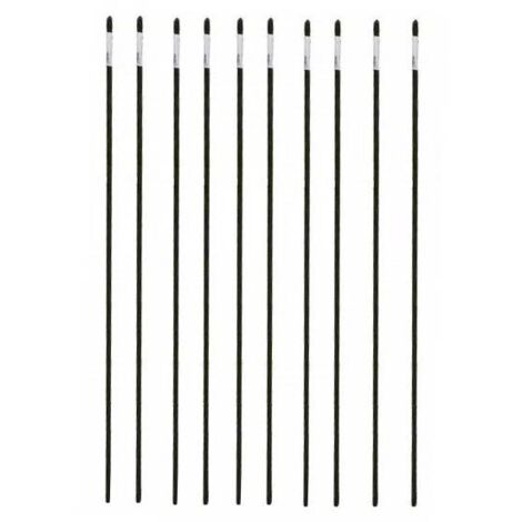 Multitanks – Lot de 10 tuteurs en acier plastifié 120 cm – Couleur verte – Pour soutien de tomates, rosiers et plantes grimpantes