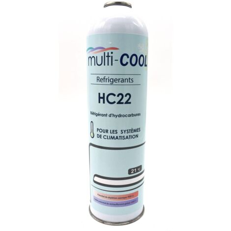 Multitanks – Canette réfrigérant multicool-R22 400g – Alternative efficace à R22, R502, R404a – Excellente efficacité énergétique – Pour systèmes de climatisation
