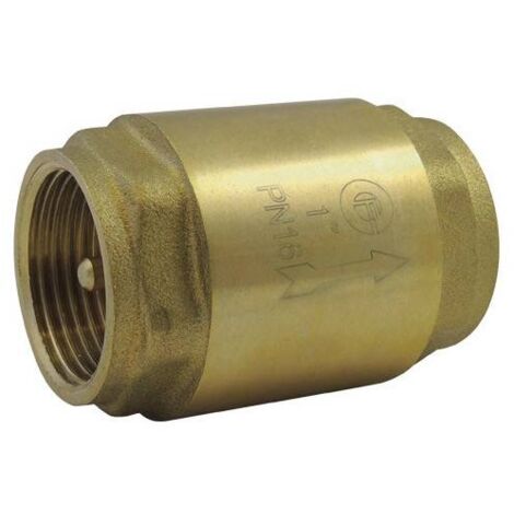 Clapet anti retour à ressort avec obturateur laiton, modèle compact Ø 1''1/2 x Lg : 71mm x Ø ext : 63mm