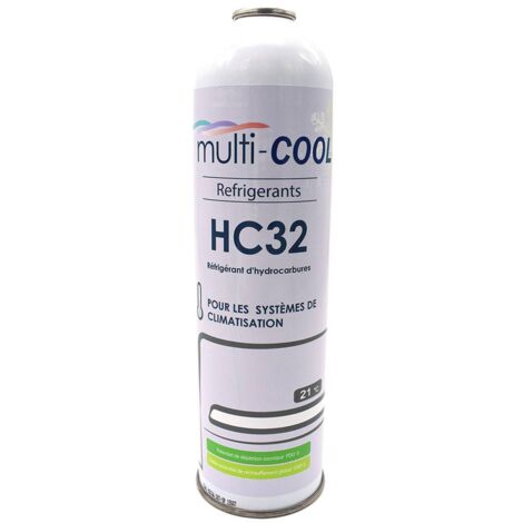Multitanks – Canette réfrigérant multicool HC32 350g – Remplace R32 et R410a – Excellente performance sous températures élevées – Refroidissement rapide