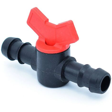 Mini vanne cannelée pour micro irrigation 16x16 mm – Contrôle du débit – Plastique résistant aux intempéries – Installation facile – Abrisa