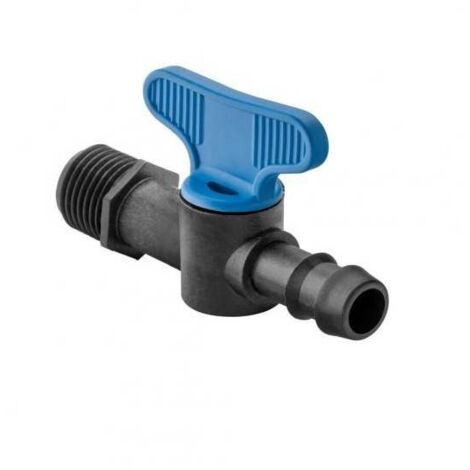 Mini vanne filetée 1/2'' – Cannelée 16 mm – Raccordement facile pour micro irrigation – Résistante aux UV et à la corrosion – Abrisa