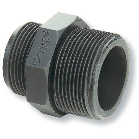 Multitanks – Raccord PE fileté réduit mâle mâle en PEHD Ø A: 1''1/2 Ø B: 1''1/4 – Pour installations plomberie – Résistant aux chocs et à la corrosion