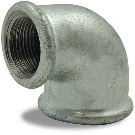 Coude réduit 90° galvanisé femelle femelle en fonte malléable Ø A: 3/4''  Ø B: 1/2'' (1/2)