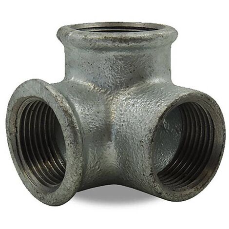 Distributeur coudé 3 voies femelle/femelle/femelle en fonte malléable 3/8''