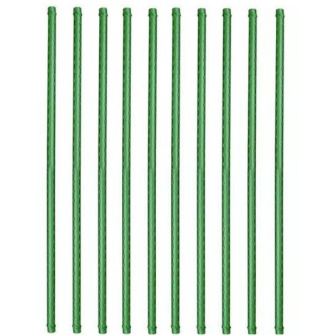 Multitanks – Lot de 50 tuteurs en acier plastifié 60-180 cm – Diamètre 8 mm – Support solide pour plantes grimpantes et lourdes – Couleur verte discrète