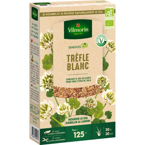 Engrais vert Trèfle blanc BIO – Période de semis de mars à septembre – Plante légumineuse pour enrichir le sol – Vilmorin