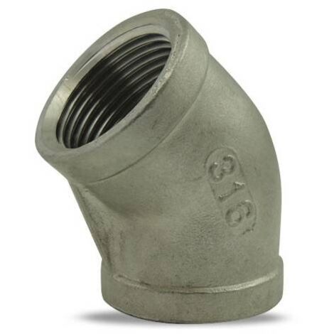 Coude 45° femelle / femelle en inox 316 1'' (1/3)