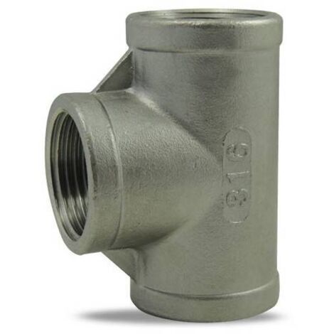 Té égal femelle/femelle/femelle en inox 316 3/4''
