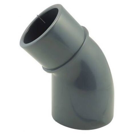 Coude 45° Male / Femelle ou coude réduit 45° Femelle / Femelle à coller Ø A: 63mm Ø B: 63mm Ø C : 50mm (1/2)