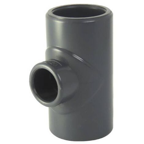 Té réduit 90° F / F / F en PVC à coller Ø A: 75mm Ø B: 63mm (1/2)