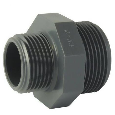 Raccord mâle réduit en PVC à visser 1''1/2 – Filetage plomberie – Pression PN 16 pour applications d'irrigation – Ezfitt