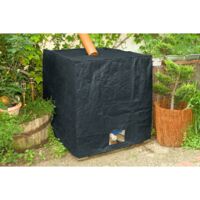 Multitanks – Bâche cuve 1000L IBC anthracite – Protection UV et anti-algues – 120g/m² – Ouverture velcro pour lecture niveau d'eau