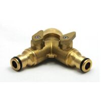 Raccord Y en laiton double sortie male raccord rapide