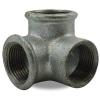 Distributeur coudé 3 voies femelle/femelle/femelle en fonte malléable 1''