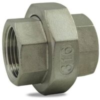 Union à portée conique femelle / femelle en inox 316 3/8''