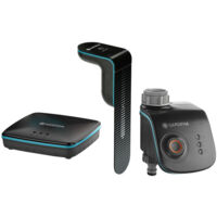 GARDENA Kit d'arrosage connecté smart Sensor Control : Boîtier smart Gateway - Capteur météo smart Sensor - Programmateur d'arrosage smart Water Control (19202-20)