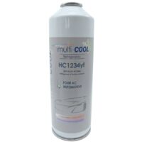 Canette réfrigérant MULTICOOL HC1234yf , remplace le 1234yf - 200 grs, avec filetage 1/2 ACME