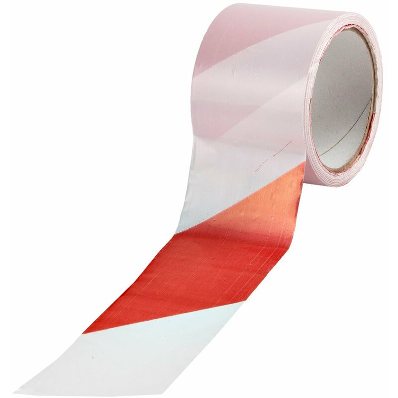 Warnband Boden Markierungsband Absperr Klebeband Signalband rot Weiß 50mm x 66m 