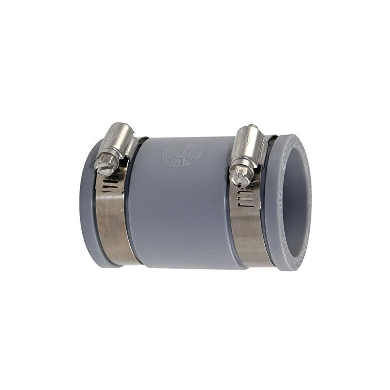 Manchon pvc souple multi-materiaux ff ø 40 de 38 à 45mm gris + colliers  inox - INTERPLAST