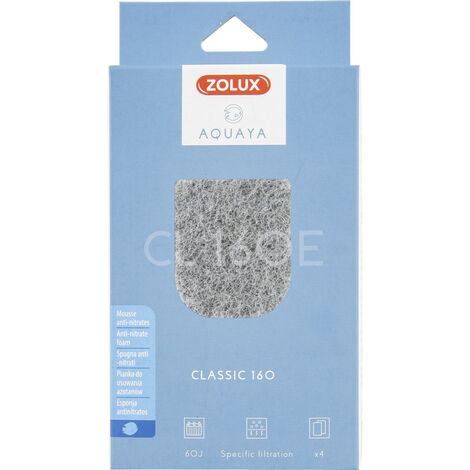 Filtre pour pompe classic 160, filtre CL 160 E mousse anti nitrates x 4 pour aquarium - zolux