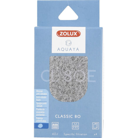 Filtre pour pompe classic 80, filtre CL 80 E mousse anti nitrates x 4 pour aquarium - zolux (1/3)