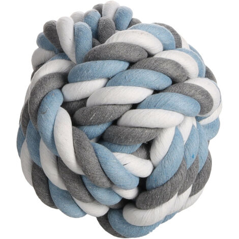 Jouet Balle nouée Bleu XXL ø 20 cm pour chien - Flamingo (1/3)