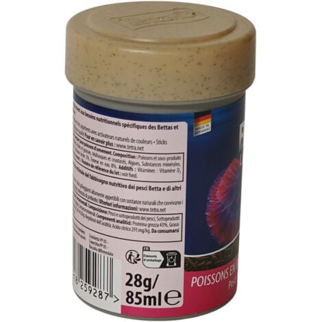 Betta Larva Sticks pour poissons combattants et tortues aquatiques 85 ml - Tetra