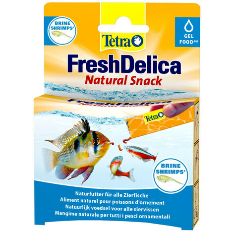 Friandises Artemias "Brine shrimps" en gel 16 sticks de 3 g Fresh Delica nourriture pour Poissons d'ornement - Tetra