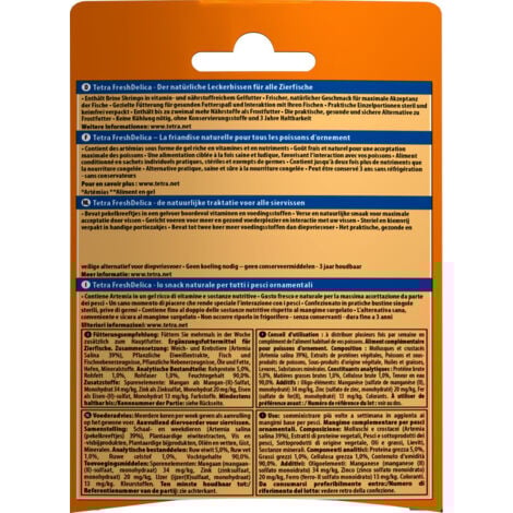 Friandises Artemias "Brine shrimps" en gel 16 sticks de 3 g Fresh Delica nourriture pour Poissons d'ornement - Tetra