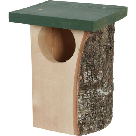Nichoir en bois massif entrée ø 8 cm environ pour oiseaux rouge gorge - zolux (1/4)