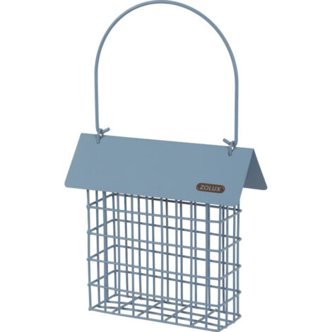 Support pain de graisse en métal avec toit bleu orage pour oiseaux - zolux (1/3)