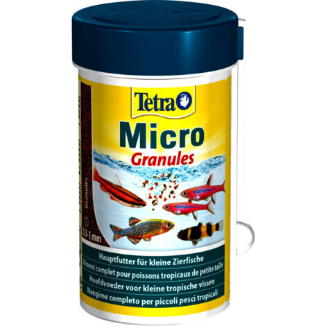 Micro granules, aliment complet pour petit poisson tropicaux 45g/100ml - Tetra