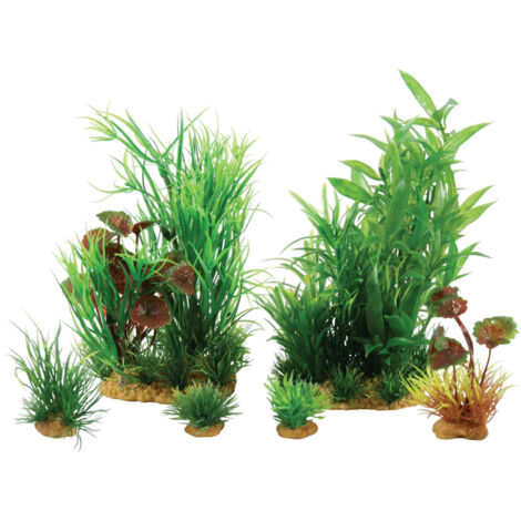 Jalaya n°2 plantes artificielles 6 pieces H 18 cm Plantkit décoration d'aquarium - zolux