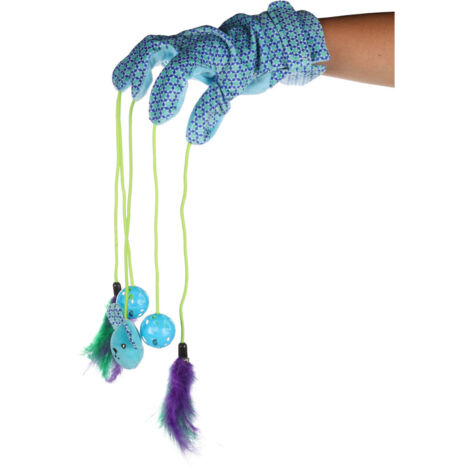 Gant avec jouets bleu 55 cm x 3.8 cm pour chat - Flamingo (1/4)