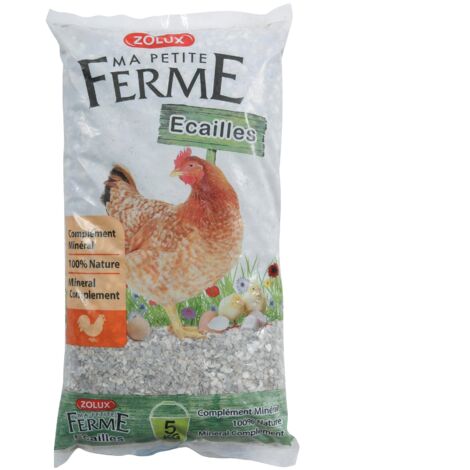Écailles broyées pour poules 5 kg – Complément minéral 100% naturel – Apport en calcium et minéraux pour ponte et croissance – Zolux